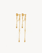 Yellow Gold Vermeil Luck and Love Chain Earrings