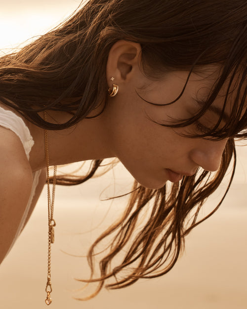 Yellow Gold Vermeil Entwined Hearts Hoops