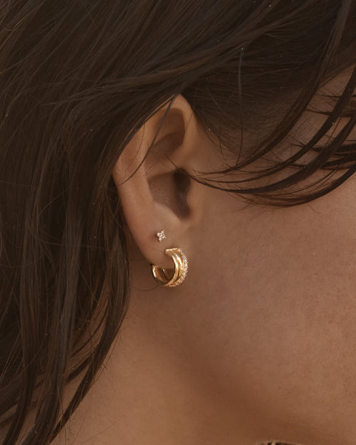 Yellow Gold Vermeil Entwined Hearts Hoops