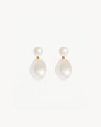 Yellow Gold Vermeil Forever Moments Pearl Drop Earrings