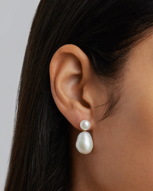 Yellow Gold Vermeil Forever Moments Pearl Drop Earrings