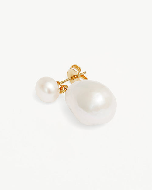 Yellow Gold Vermeil Forever Moments Pearl Drop Earrings
