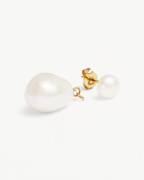 Yellow Gold Vermeil Forever Moments Pearl Drop Earrings