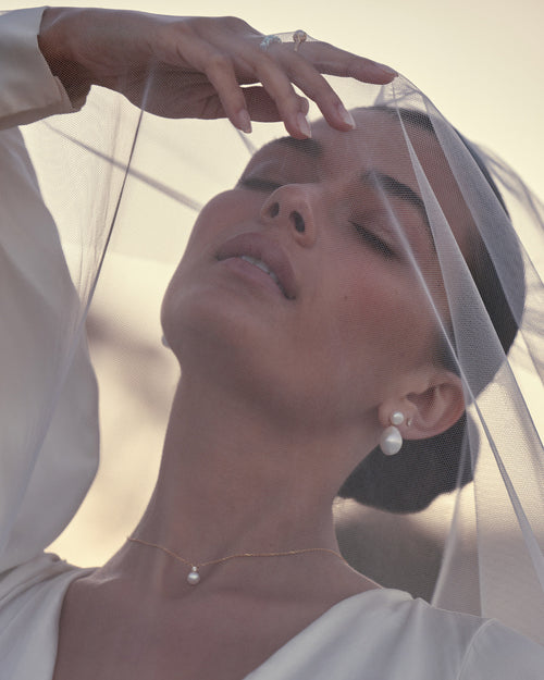 Yellow Gold Vermeil Forever Moments Pearl Drop Earrings