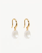 Yellow Gold Vermeil Harmony Pearl Hook Earrings