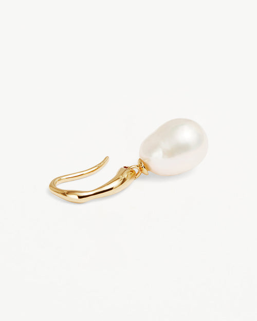Yellow Gold Vermeil Harmony Pearl Hook Earrings
