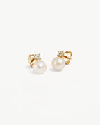 Yellow Gold Vermeil Moments With You Pearl Stud Earrings - 6mm