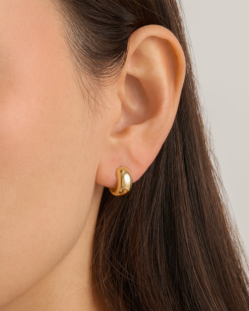 Yellow Gold Vermeil Bold Huggie Hoops