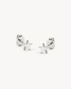 White Gold Vermeil Wishing on a Star Stud Earrings
