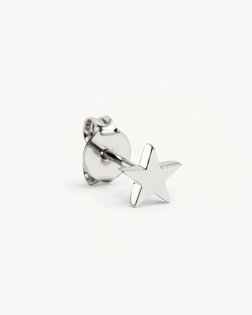 White Gold Vermeil Wishing on a Star Stud Earrings