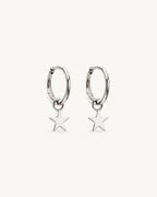 White Gold Vermeil Wishing on a Star Hoops
