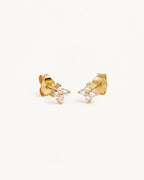 Yellow Gold Vermeil Crystal Bloom Stud Earrings