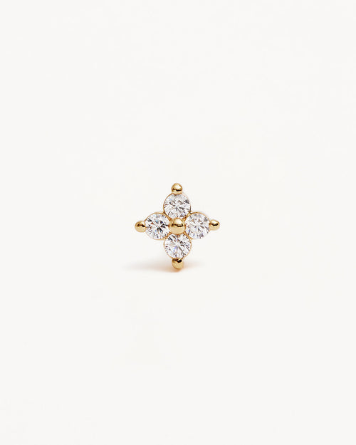 Yellow Gold Vermeil Crystal Bloom Stud Earrings