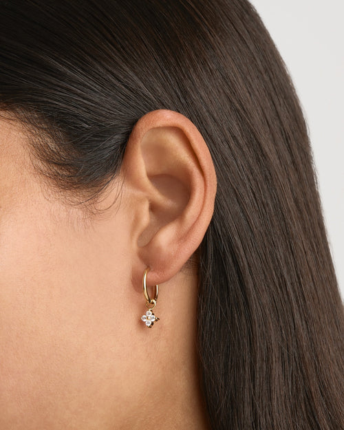 Yellow Gold Vermeil Crystal Bloom Hoops