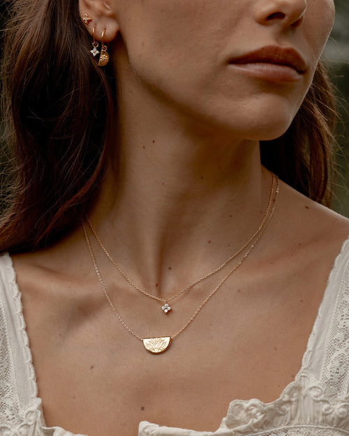 Yellow Gold Vermeil Crystal Bloom Hoops