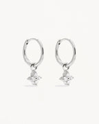 White Gold Vermeil Crystal Bloom Hoops