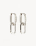 White Gold Vermeil Connect Deeply Hoops