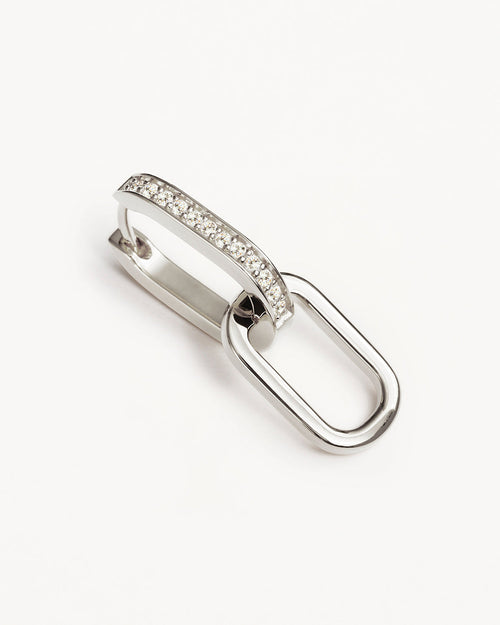 White Gold Vermeil Connect Deeply Hoops