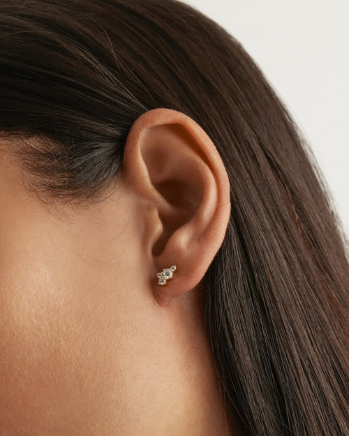 Yellow Gold Vermeil Mist Stud Earrings