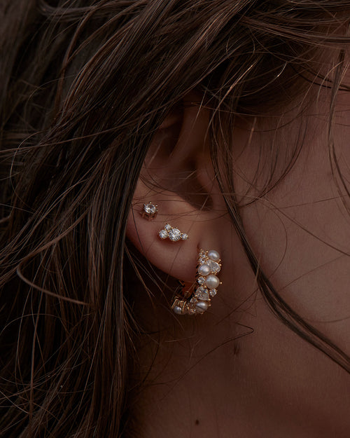 Yellow Gold Vermeil Mist Stud Earrings