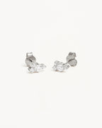 White Gold Vermeil Mist Stud Earrings