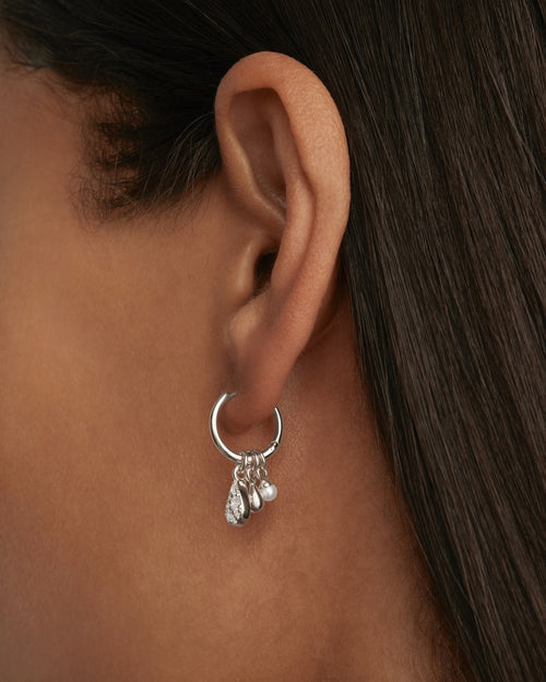 White Gold Vermeil Ocean Mist Hoops