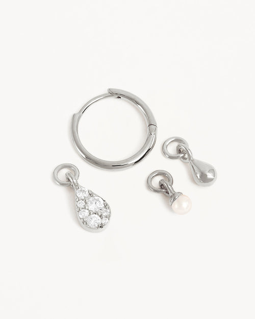 White Gold Vermeil Ocean Mist Hoops
