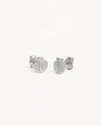 White Gold Vermeil By the Shore Shell Stud Earrings