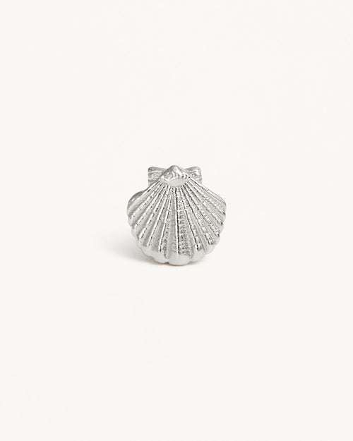 White Gold Vermeil By the Shore Shell Stud Earrings