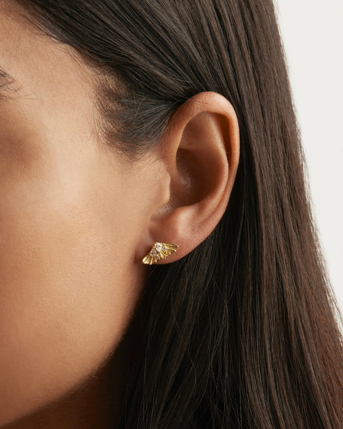Yellow Gold Vermeil Ocean Whisper Stud Earrings