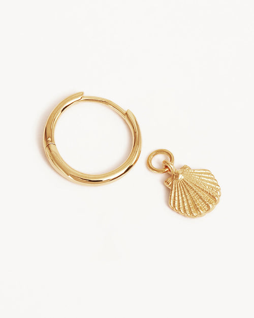 Yellow Gold Vermeil By the Shore Shell Hoops