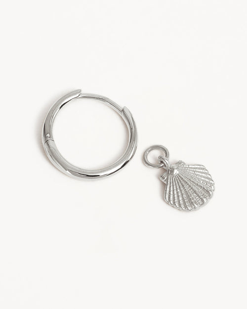 White Gold Vermeil By the Shore Shell Hoops