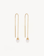Yellow Gold Vermeil Whispers of Tranquillity Pearl Thread Earrings