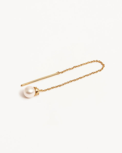 Yellow Gold Vermeil Whispers of Tranquillity Pearl Thread Earrings