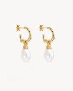 Yellow Gold Vermeil Whispers of Tranquillity Pearl Hoops