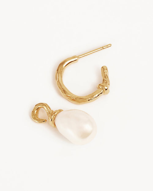 Yellow Gold Vermeil Whispers of Tranquillity Pearl Hoops