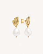 Yellow Gold Vermeil Moonlit Tides Pearl Drop Earrings