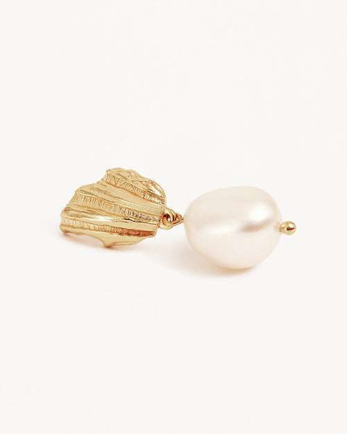 Yellow Gold Vermeil Moonlit Tides Pearl Drop Earrings
