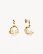 Yellow Gold Vermeil A Place to Dream Pearl Drop Earrings