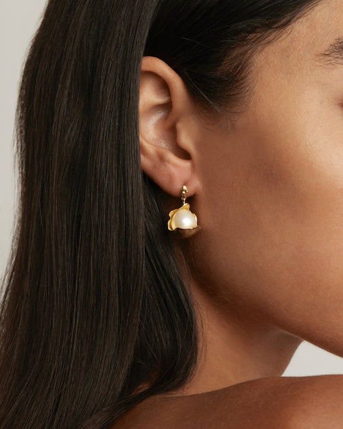 Yellow Gold Vermeil A Place to Dream Pearl Drop Earrings