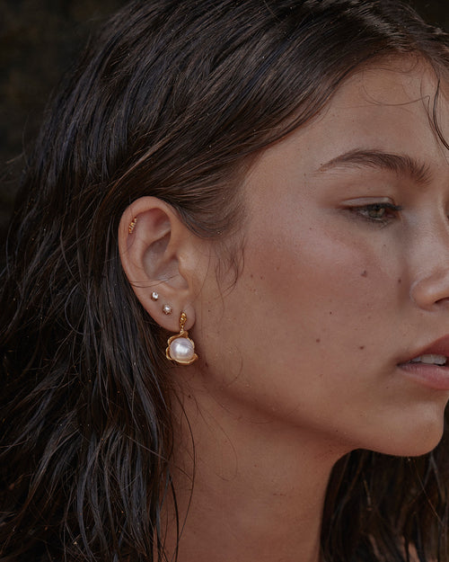 Yellow Gold Vermeil A Place to Dream Pearl Drop Earrings