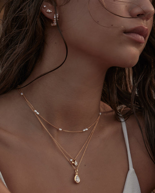 Yellow Gold Vermeil Sea Foam Hoops