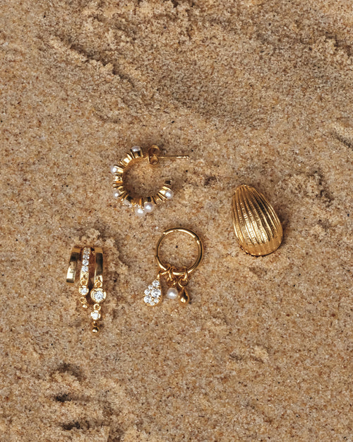 Yellow Gold Vermeil Sea Foam Hoops