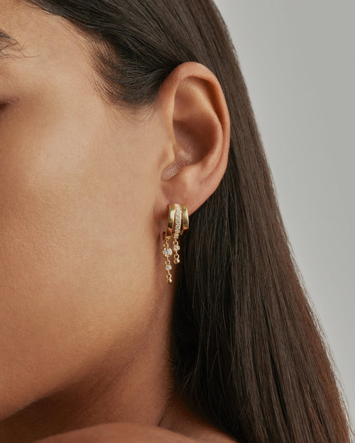 Gold Plated Ocean Mist Illusion Hoops