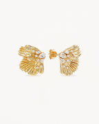 Gold Plated Ocean Whisper Statement Earrings
