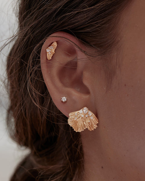 Gold Plated Ocean Whisper Statement Earrings