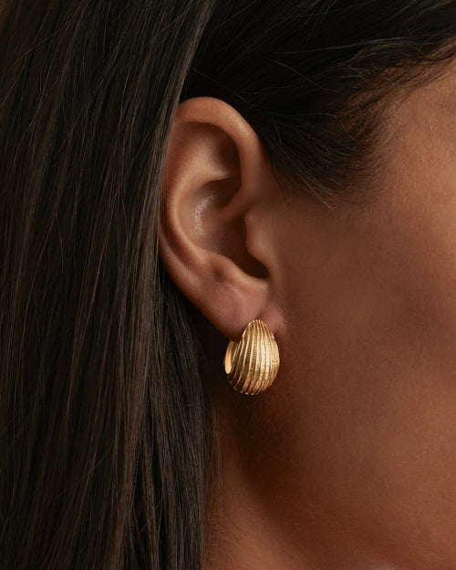 Gold Plated Ocean Whisper Hoops
