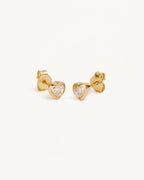 Yellow Gold Vermeil Radiant Heart Stud Earrings