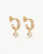 Yellow Gold Vermeil Radiant Heart Curb Hoops