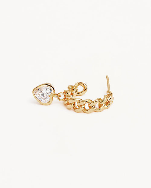 Yellow Gold Vermeil Radiant Heart Curb Hoops